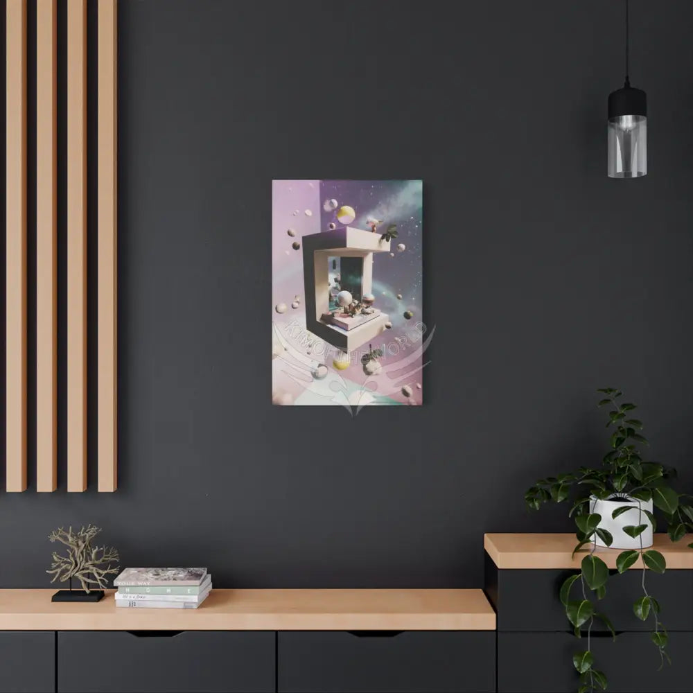 Gothic Cosmic Geometric Window Dark Multidimensional Canvas Print — Fractured World Space Art Canvas