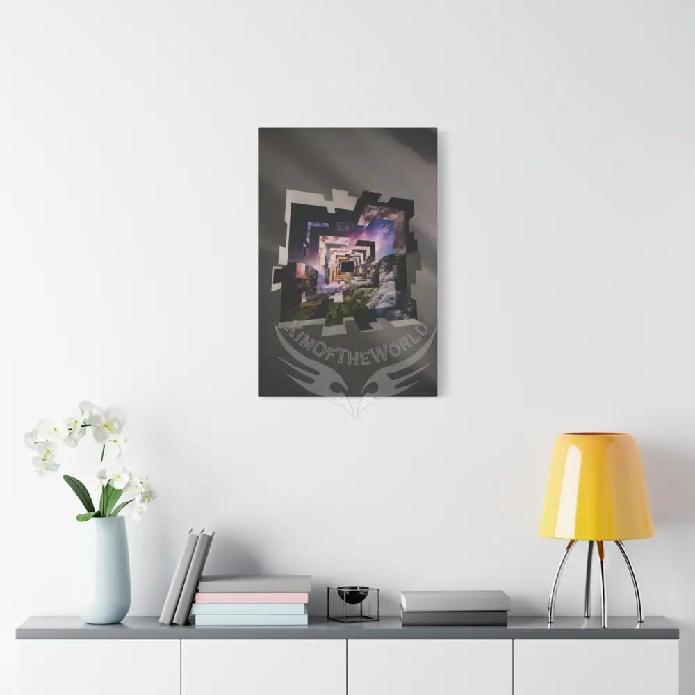 Gothic Cosmic Geometric Window Dark Multidimensional Canvas Print — Fractured World Space Art Canvas