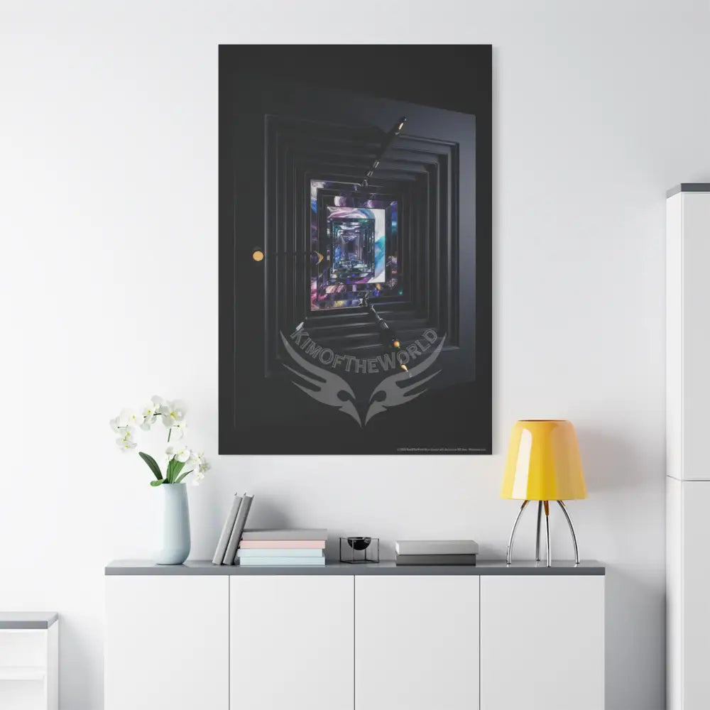 Gothic Cosmic Geometric Window Dark Multidimensional Canvas Print — Space Art Canvas