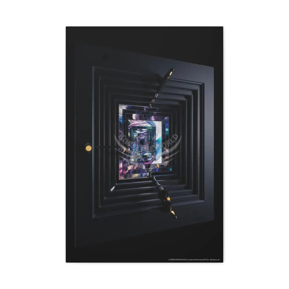 Gothic Cosmic Geometric Window Dark Multidimensional Canvas Print — Space Art 20″ x 30″ (Vertical) / 1.25’’ Canvas