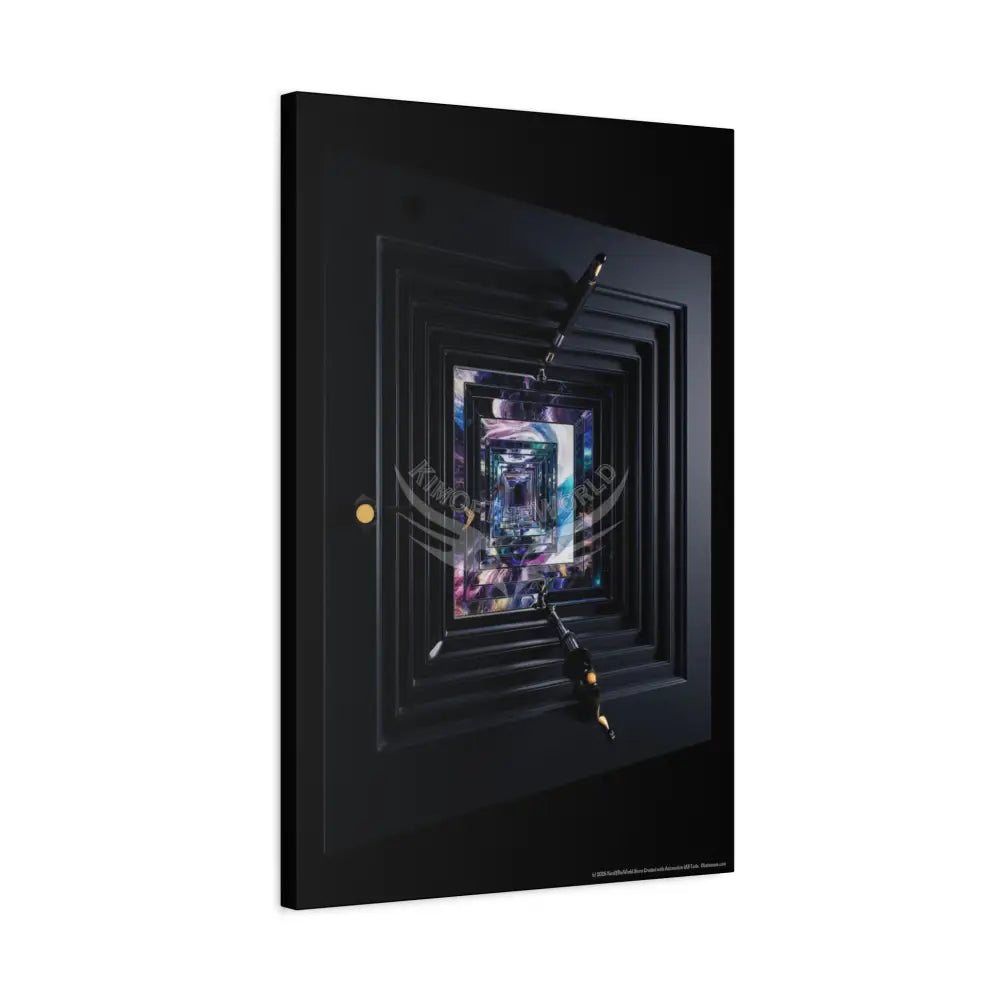 Gothic Cosmic Geometric Window Dark Multidimensional Canvas Print — Space Art Canvas