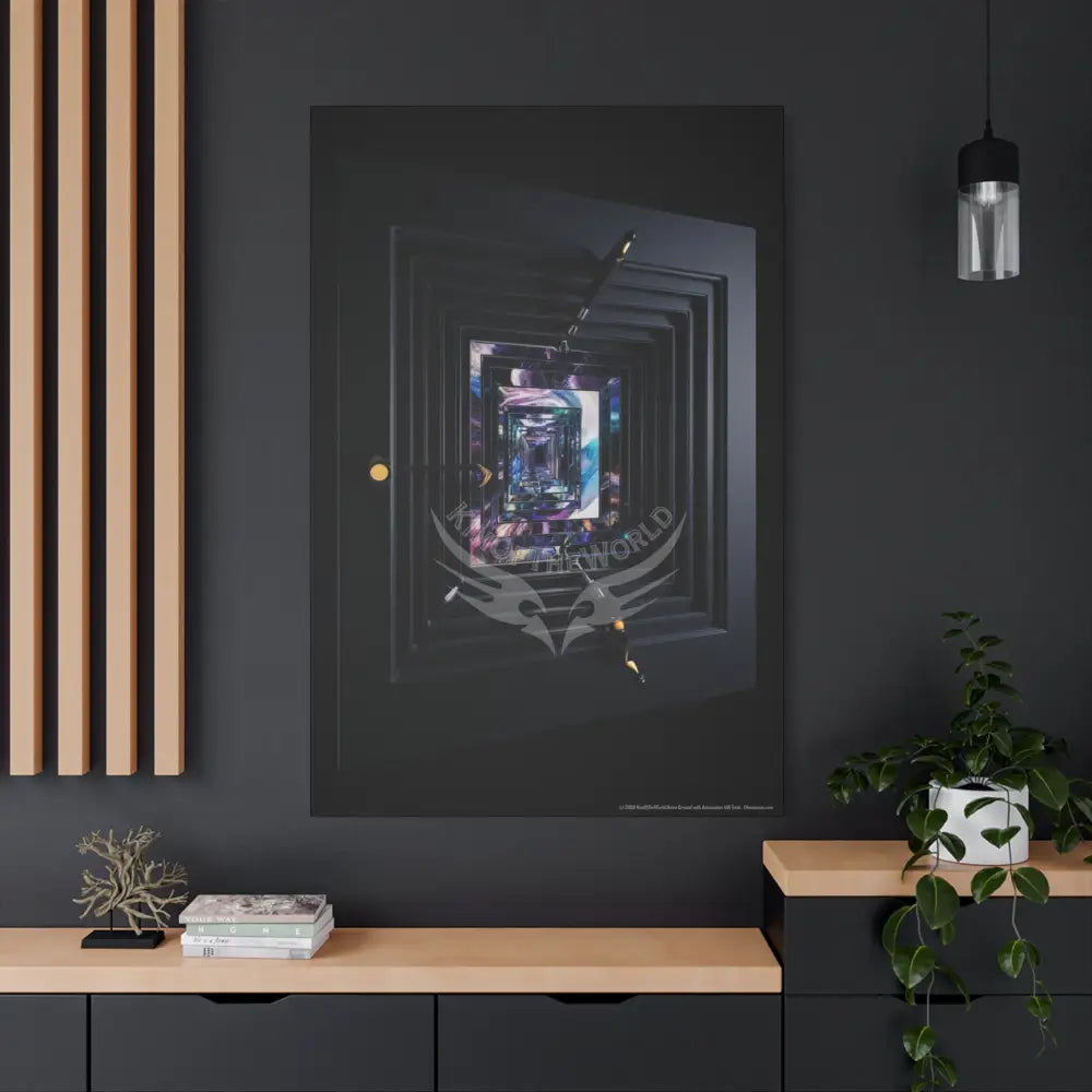 Gothic Cosmic Geometric Window Dark Multidimensional Canvas Print — Space Art Canvas