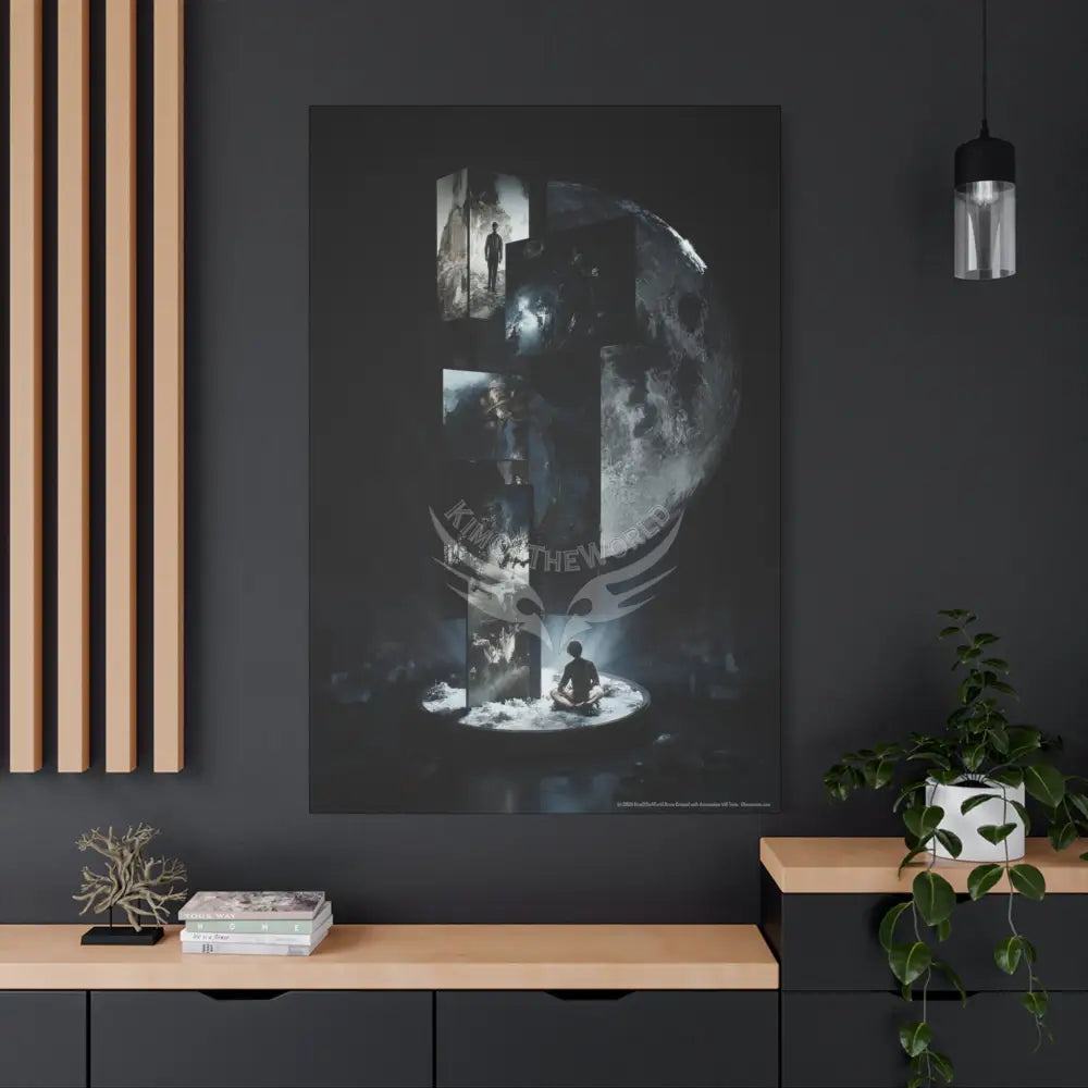 Gothic Cosmic Moon Dark Multidimensional Canvas Print — Space Art Canvas