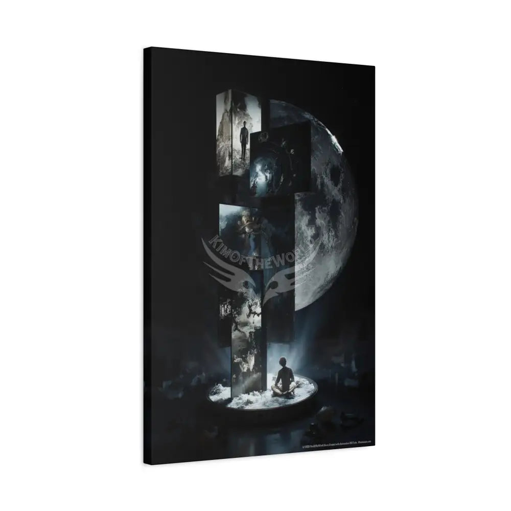 Gothic Cosmic Moon Dark Multidimensional Canvas Print — Space Art Canvas