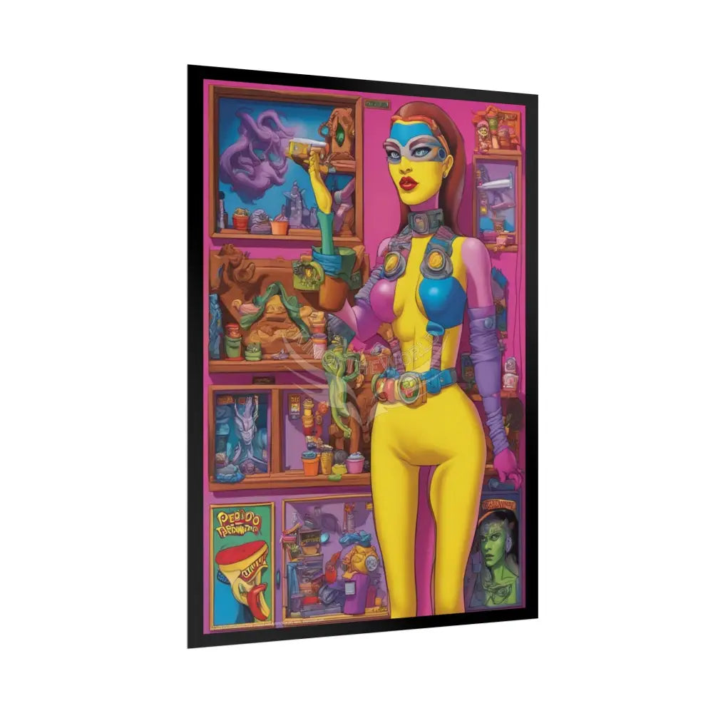 Gothic Cyborg Warrior Lady Fashion Tall Girlfriend Giantess Girl Rolled Posters — Subtle AI Girl Wall Art Poster