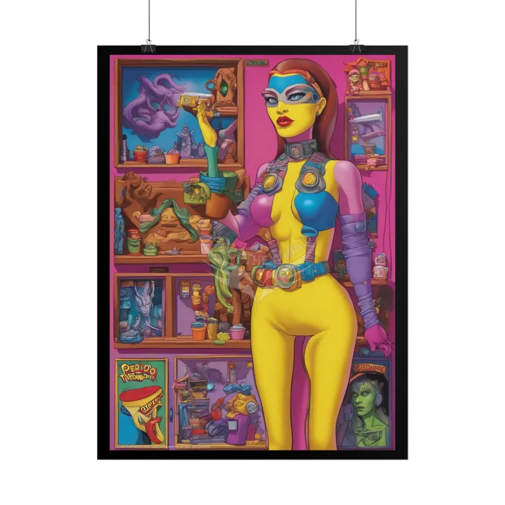 Gothic Cyborg Warrior Lady Fashion Tall Girlfriend Giantess Girl Rolled Posters — Subtle AI Girl Wall Art Poster