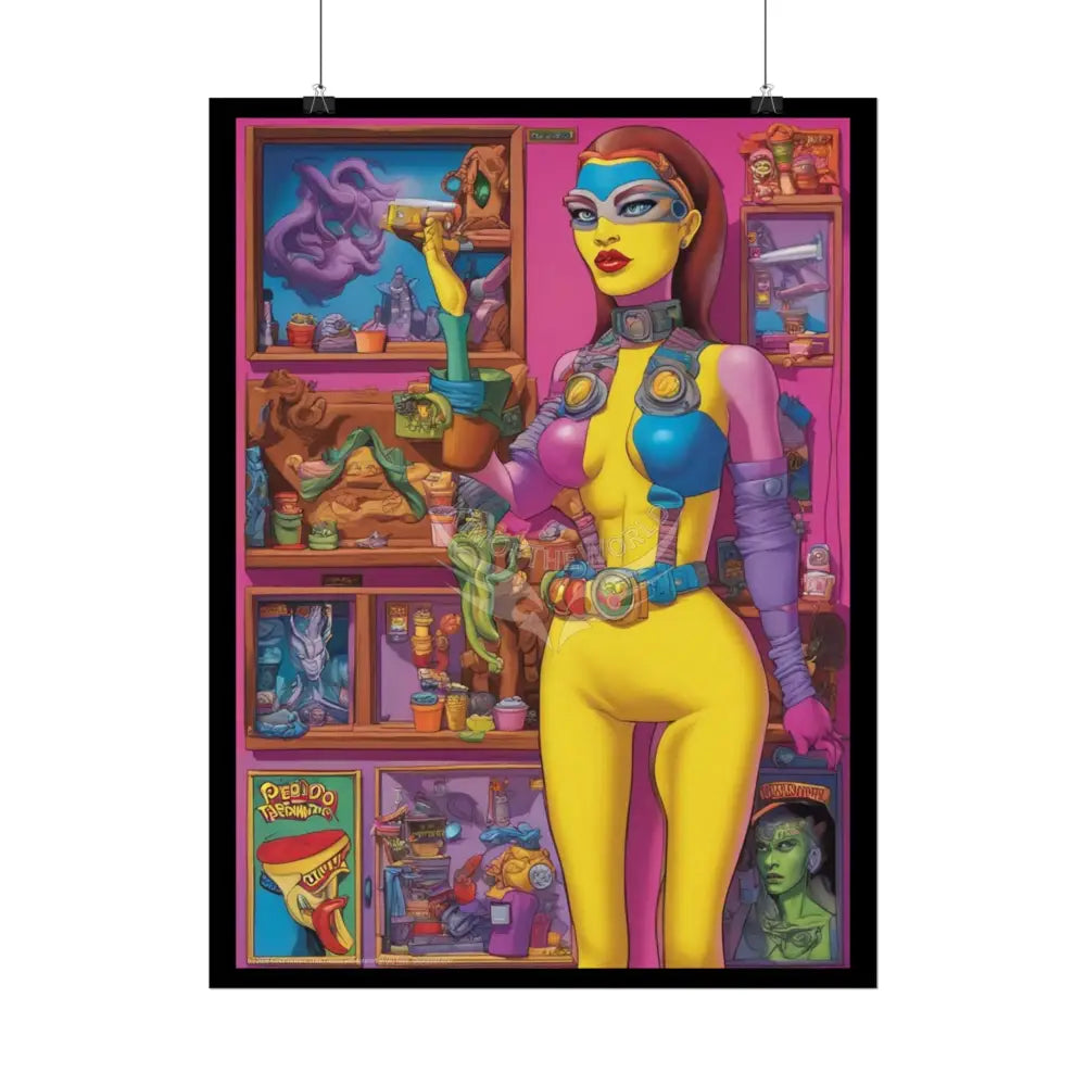 Gothic Cyborg Warrior Lady Fashion Tall Girlfriend Giantess Girl Rolled Posters — Subtle AI Girl Wall Art Poster