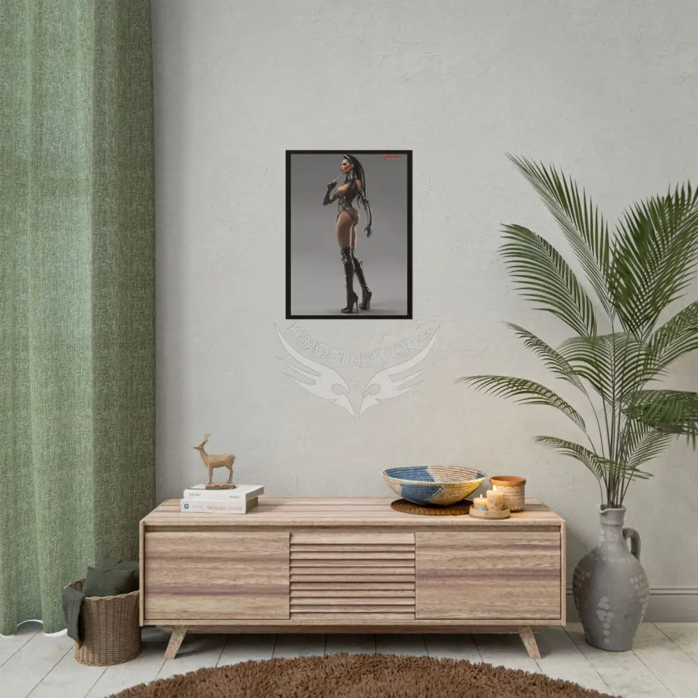 Gothic Cyborg Warrior Lady Fashion Tall Girlfriend Giantess Girl Rolled Posters — Subtle AI Girl Wall Art Poster