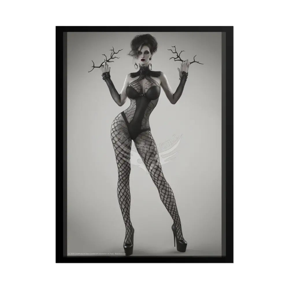 Gothic Halloween Ghoul Creeper Goth Girl AI Girls & Nymphs Rolled Poster Halloween Ghoul 18″ x 24″ (Vertical) / Matte