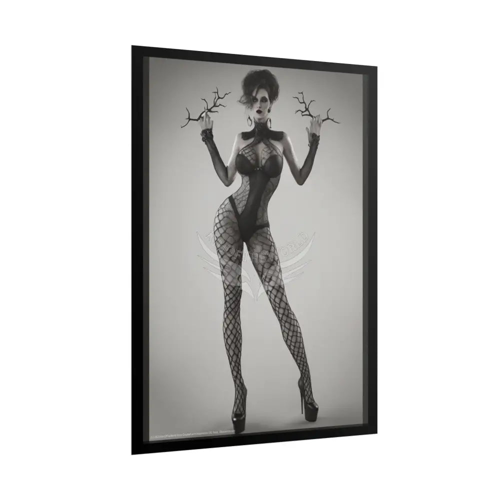 Gothic Halloween Ghoul Creeper Goth Girl AI Girls & Nymphs Rolled Poster Halloween Ghoul Poster