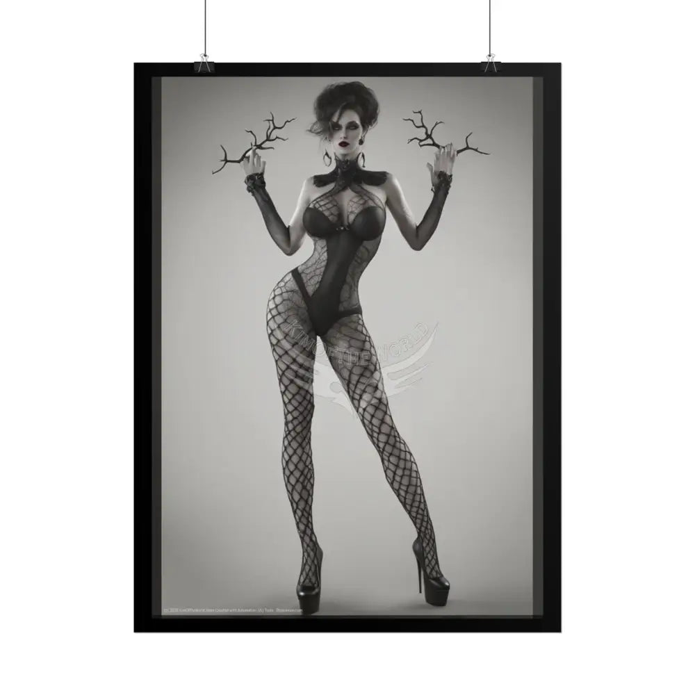 Gothic Halloween Ghoul Creeper Goth Girl AI Girls & Nymphs Rolled Poster Halloween Ghoul Poster