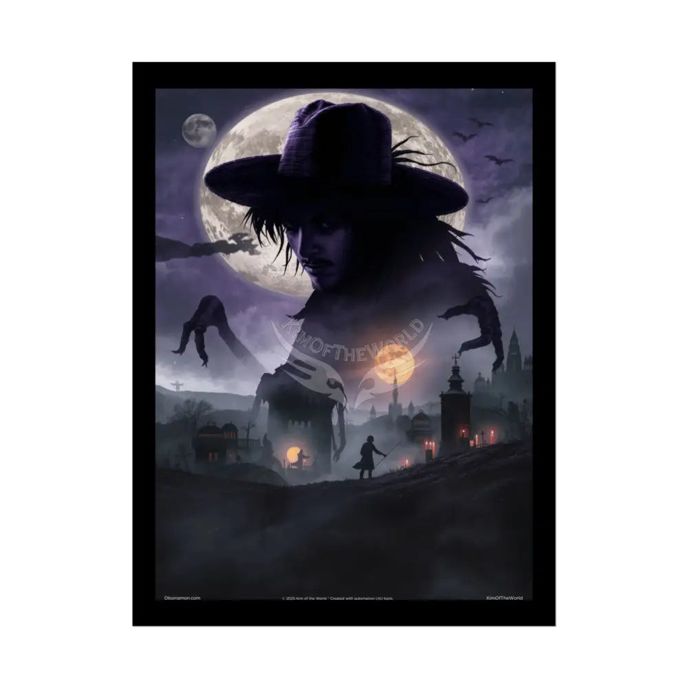 Gothic Horror Double-Exposure Poster Set — Sinister Haunted Soul Halloween Art 18″ x 24″ (Vertical) / Semi Glossy Poster