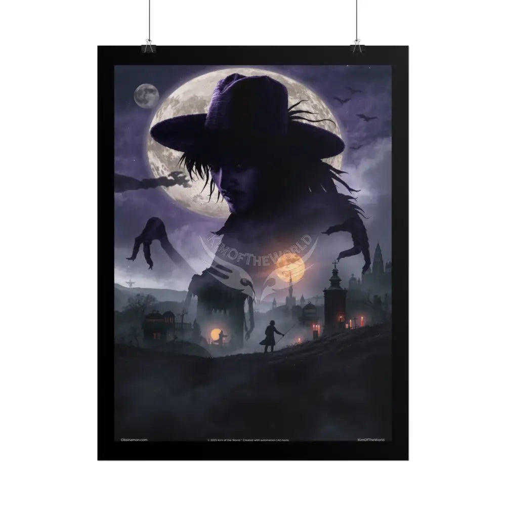 Gothic Horror Double-Exposure Poster Set — Sinister Haunted Soul Halloween Art Poster
