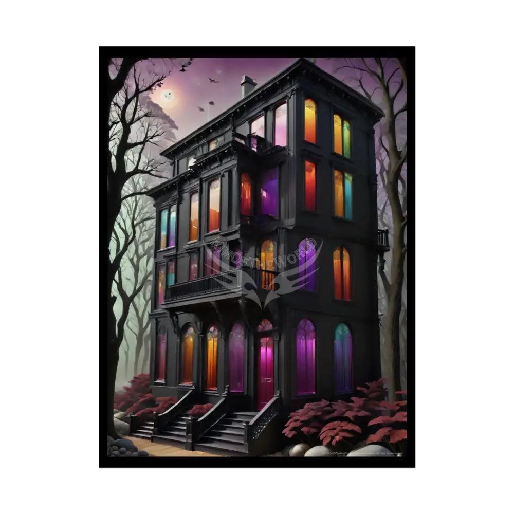 Gothic House Rolled Poster — Colorful Spectrum Matte Architecture 18″ x 24″ (Vertical) / Semi Glossy Poster