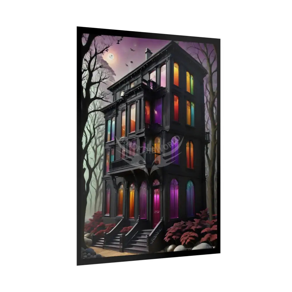 Gothic House Rolled Poster — Colorful Spectrum Matte Architecture Poster