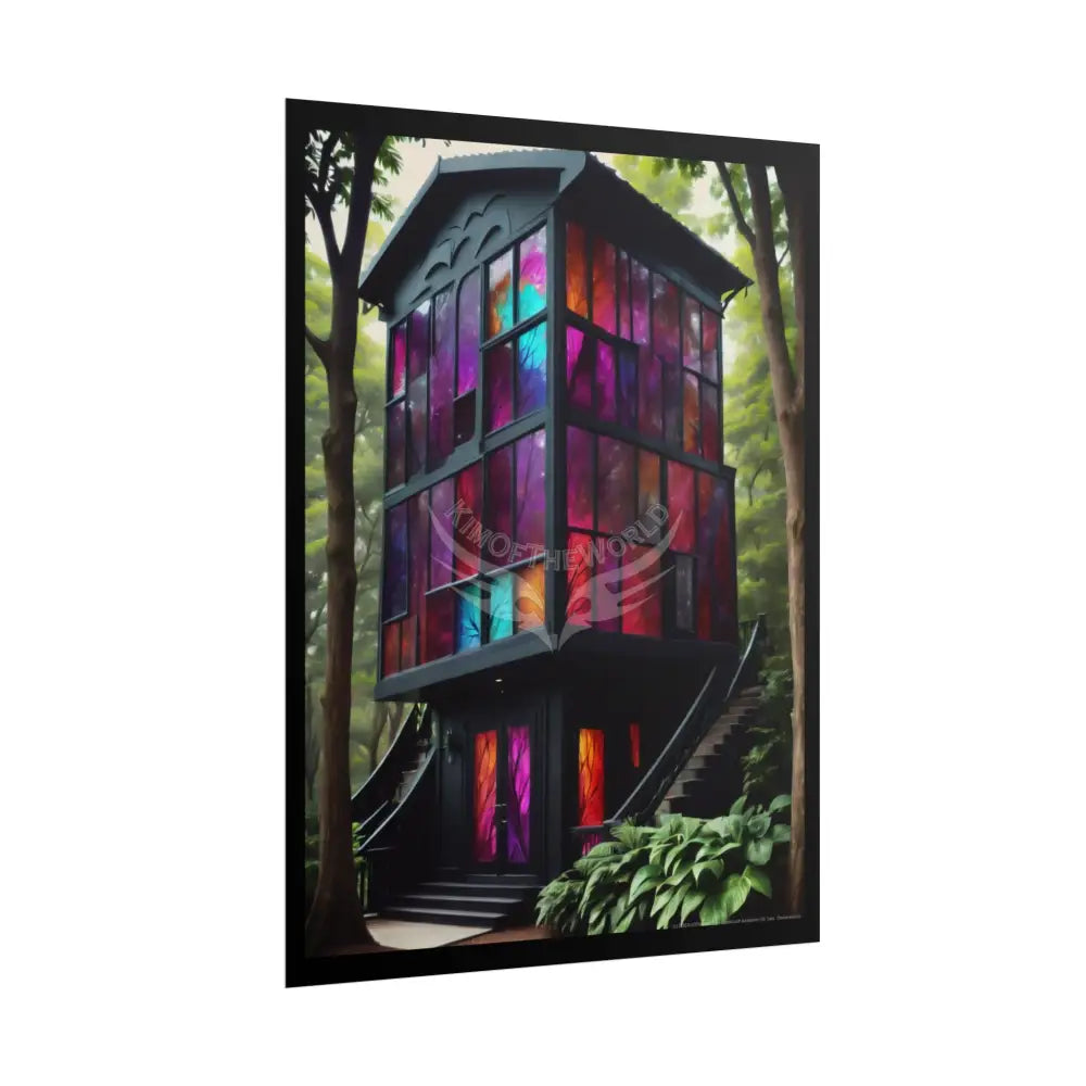 Gothic House Rolled Poster — Colorful Spectrum Matte Architecture Poster