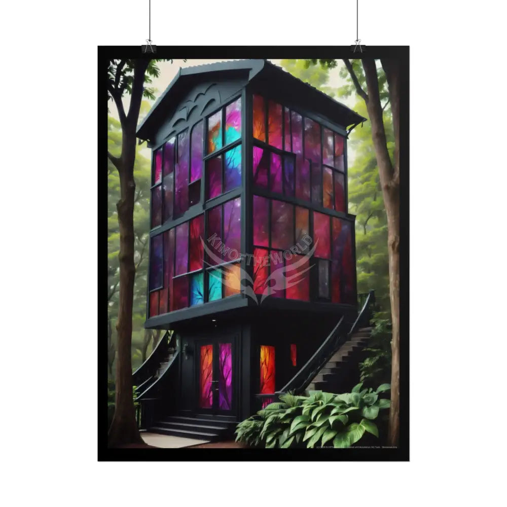 Gothic House Rolled Poster — Colorful Spectrum Matte Architecture Poster