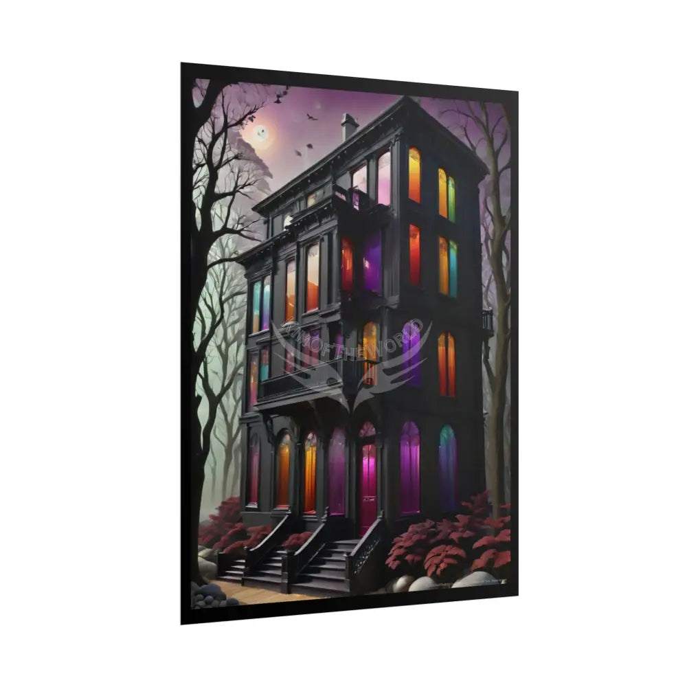 Gothic House Rolled Poster — Colorful Spectrum Matte Architecture Poster