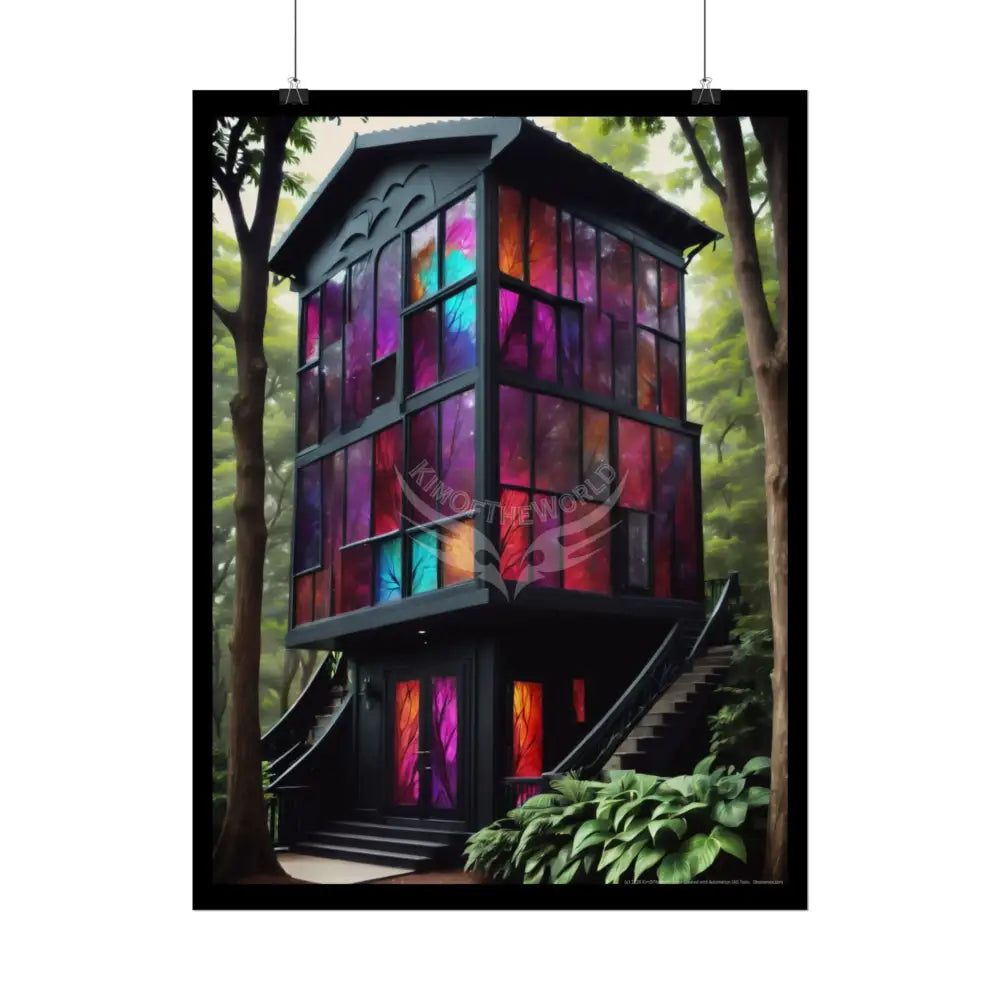 Gothic House Rolled Poster — Colorful Spectrum Matte Architecture Poster