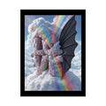 Gothic Moon Rainbow ’LOVE’ Cloudy Surreal Iridescent - Framable Wall Art for Home or Office (Rolled Poster) 18″ x 24″