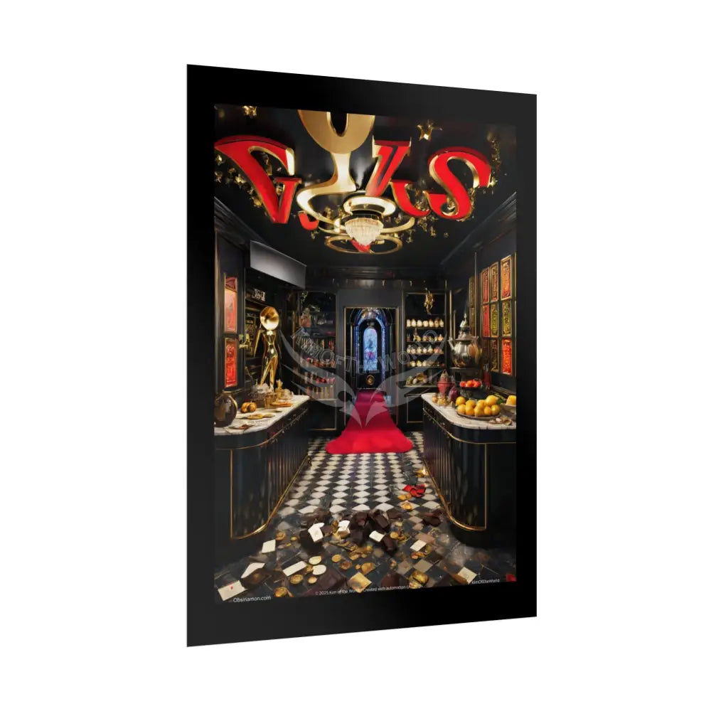 Gothic Noir Interior Kitchen Surreal Wonderland Art Poster — 3D Dimensions of Inspiration Rolled Print Poster