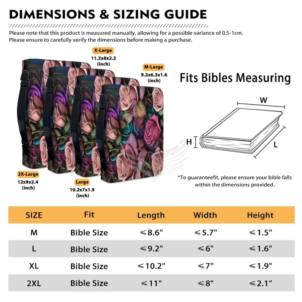 Gothic Rose Leather Book/Bible Cover Storage Products