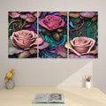 Gothic Roses I - 3 Panels Canvas Prints Wall Art (Set F) 20’’x32’’x3pcs Wall Art