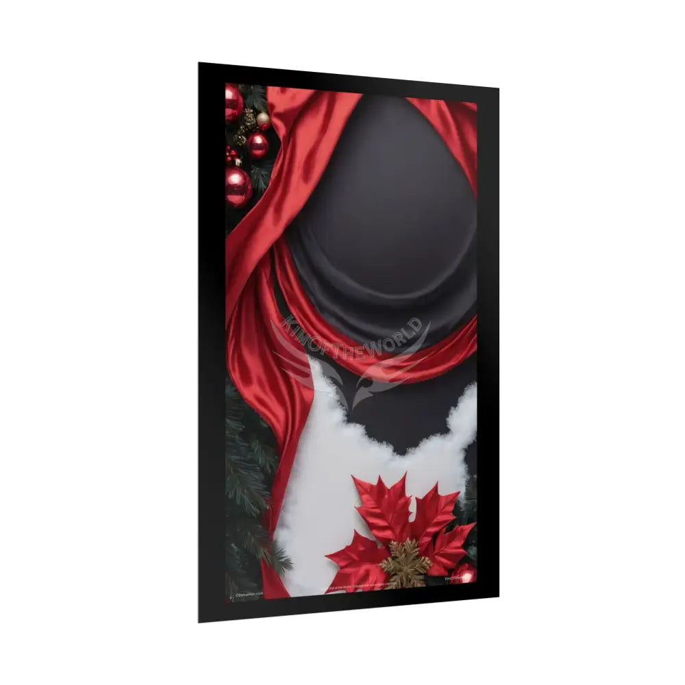 Gothic Satin Holiday Art Poster — Black & Red Fashion Bedroom Prints (Rolled) Poster