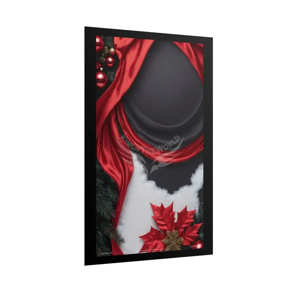 Gothic Satin Holiday Art Poster — Black & Red Fashion Bedroom Prints (Rolled) Poster