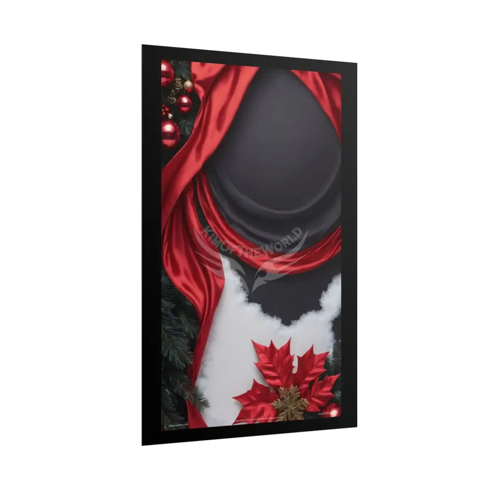 Gothic Satin Holiday Art Poster — Black & Red Fashion Bedroom Prints (Rolled) Poster