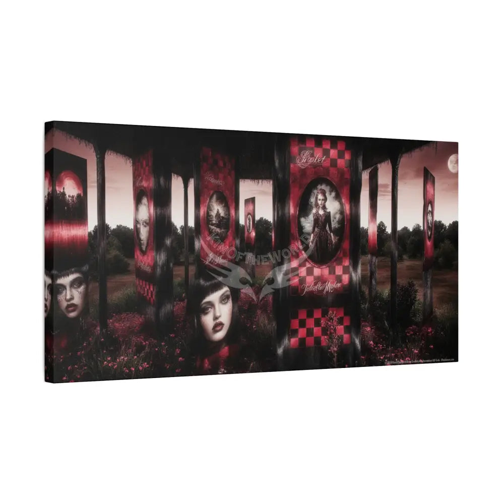Gothic Satin Land Red & Black Matte Canvas Wall Art Canvas