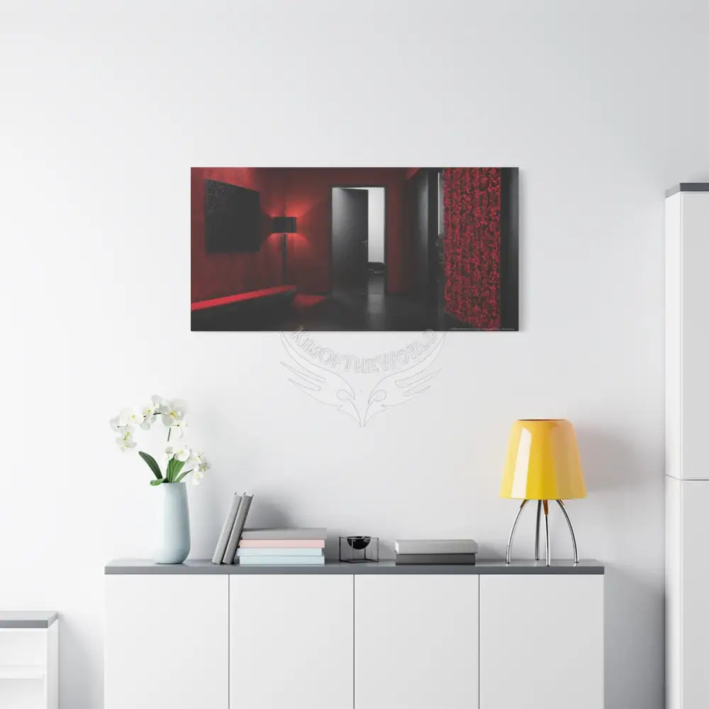 Gothic Satin Land Red & Black Matte Canvas Wall Art Canvas