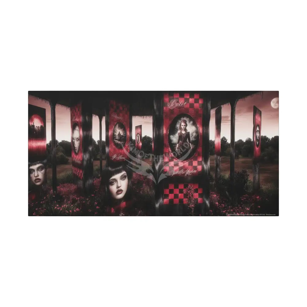 Gothic Satin Land Red & Black Matte Canvas Wall Art 30’’ x 15’’ (Horizontal) / 1.25’’ Canvas