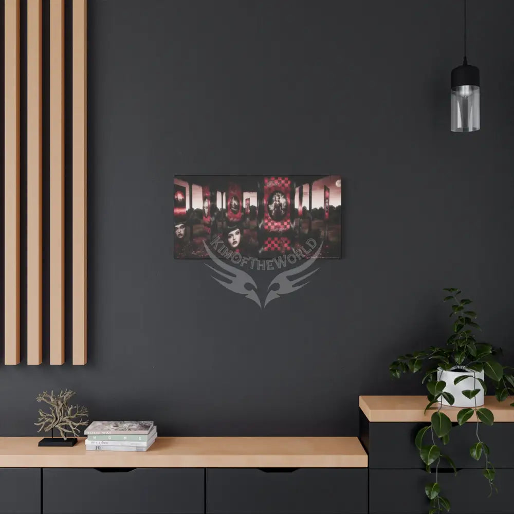 Gothic Satin Land Red & Black Matte Canvas Wall Art Canvas