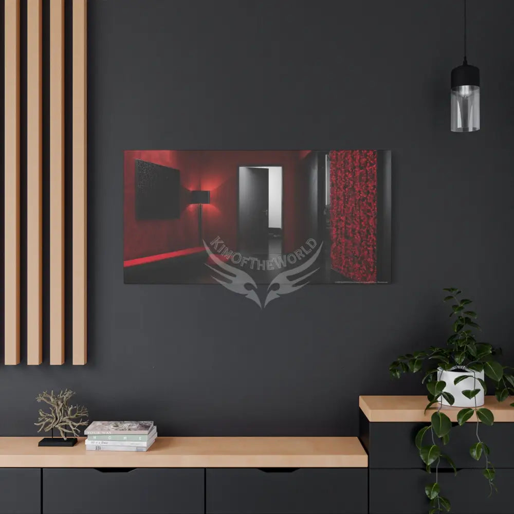 Gothic Satin Land Red & Black Matte Canvas Wall Art Canvas
