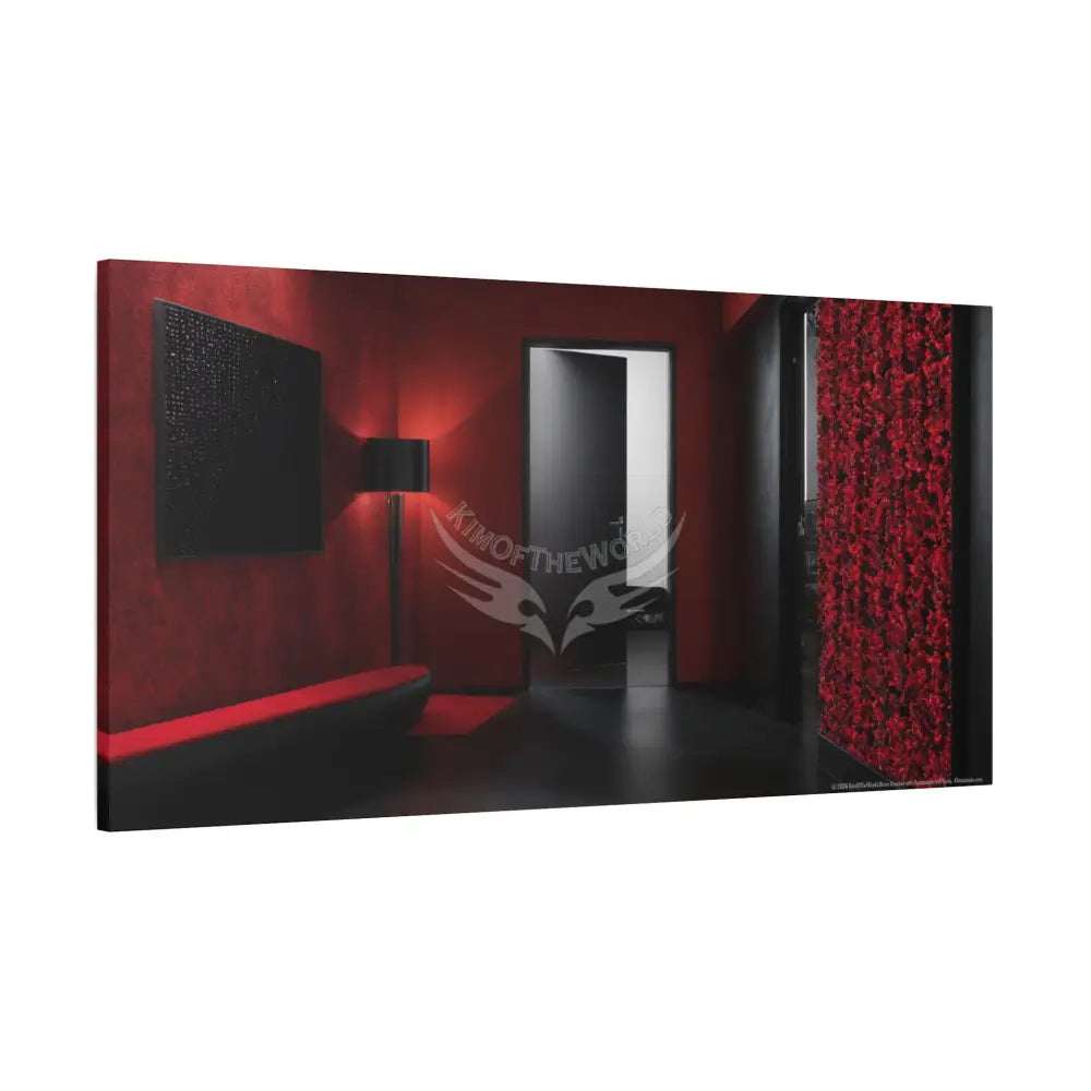 Gothic Satin Land Red & Black Matte Canvas Wall Art Canvas