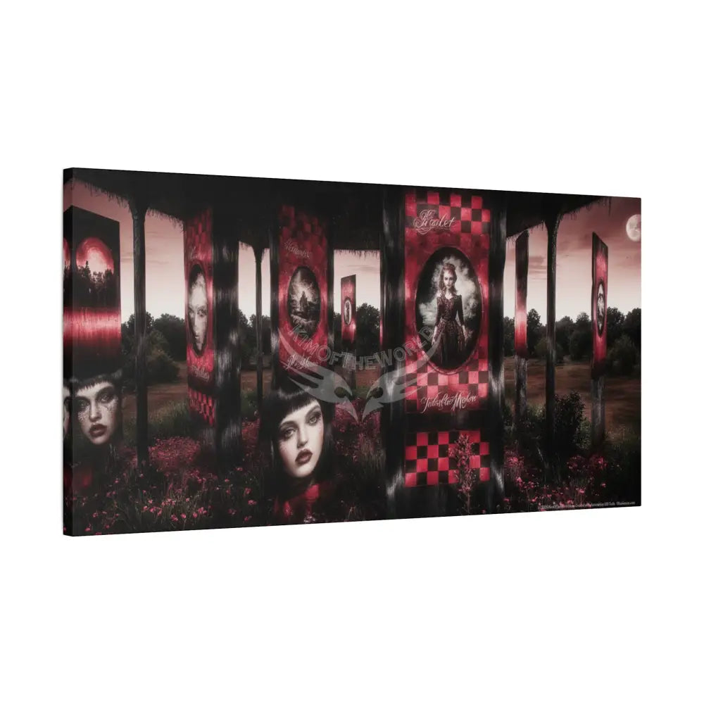Gothic Satin Land Red & Black Matte Canvas Wall Art Canvas