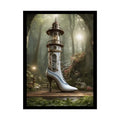 \Gothic Steampunk Lighthouse Boot Riverside Art Print Poster 18″ x 24″ (Vertical) / Semi Glossy Poster
