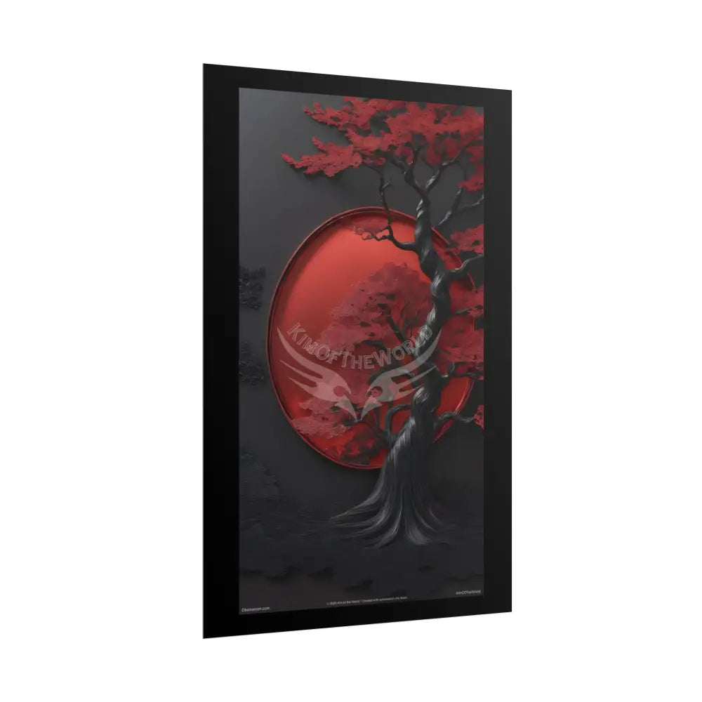Gothic Tree & Fashion 3D Satin Poster Set — Black & Red Rolled Posters Poster