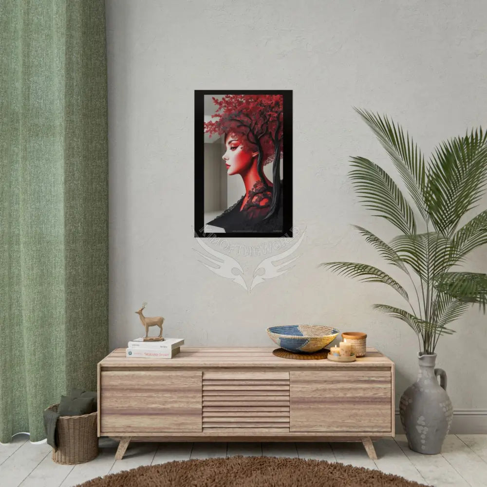 Gothic Tree & Fashion 3D Satin Poster Set — Black & Red Rolled Posters Poster