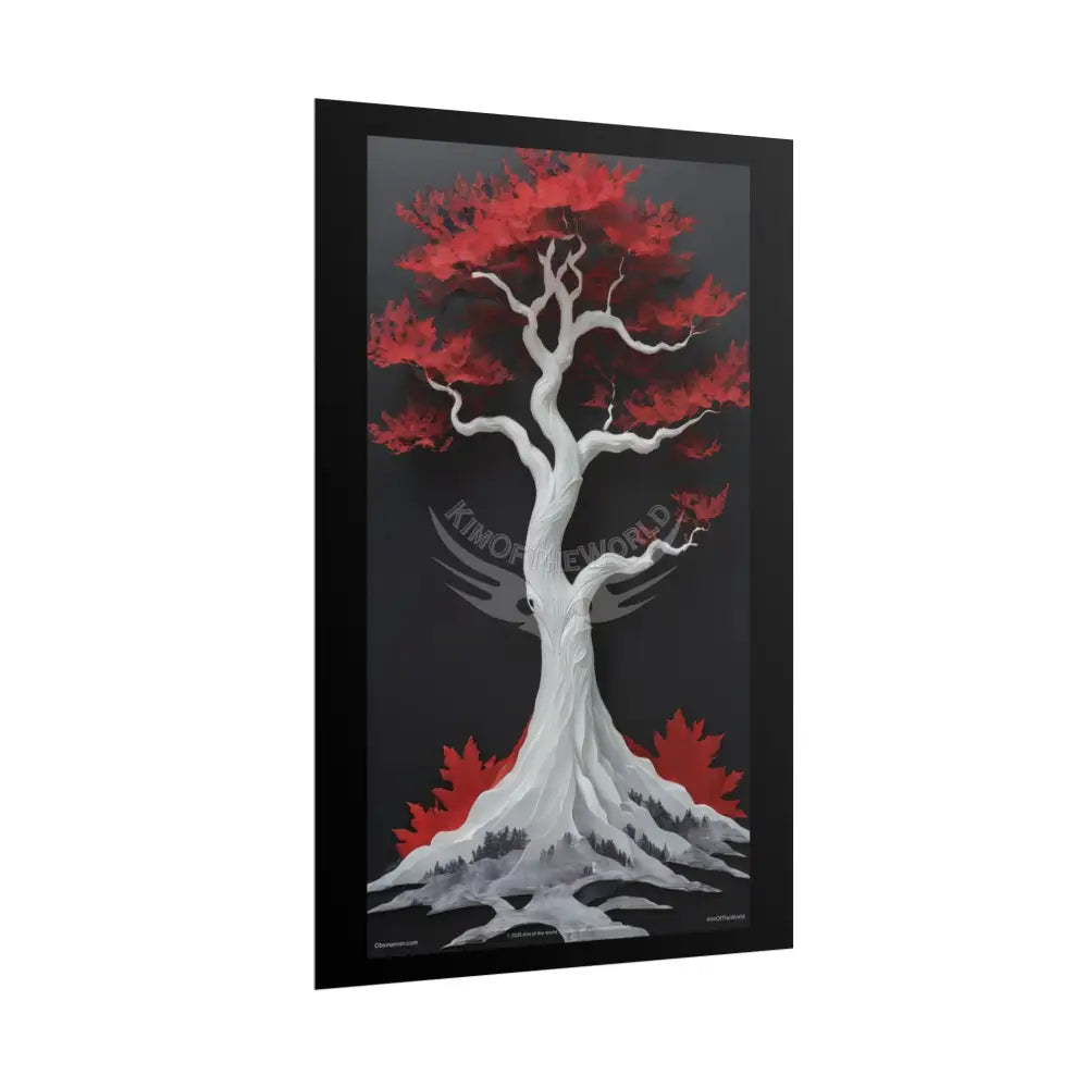 Gothic Tree & Fashion 3D Satin Poster Set — Black & Red Rolled Posters Poster