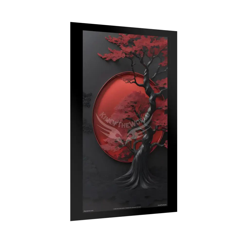 Gothic Tree & Fashion 3D Satin Poster Set — Black & Red Rolled Posters Poster