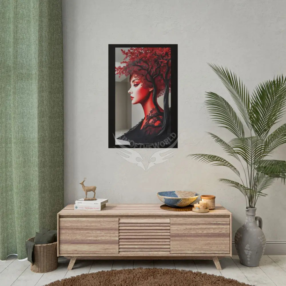 Gothic Tree & Fashion 3D Satin Poster Set — Black & Red Rolled Posters Poster