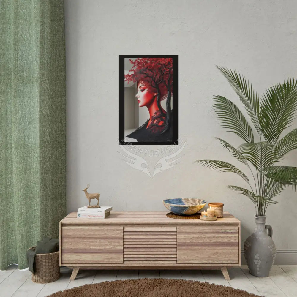 Gothic Tree & Fashion 3D Satin Poster Set — Black & Red Rolled Posters Poster