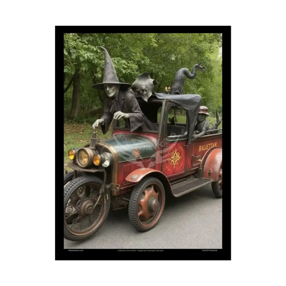 Gothic Wizard Lurching Man Character Giant Towering Skeleton Dudes Comic Motorcade Poster 18″ x 24″ (Vertical) / Semi