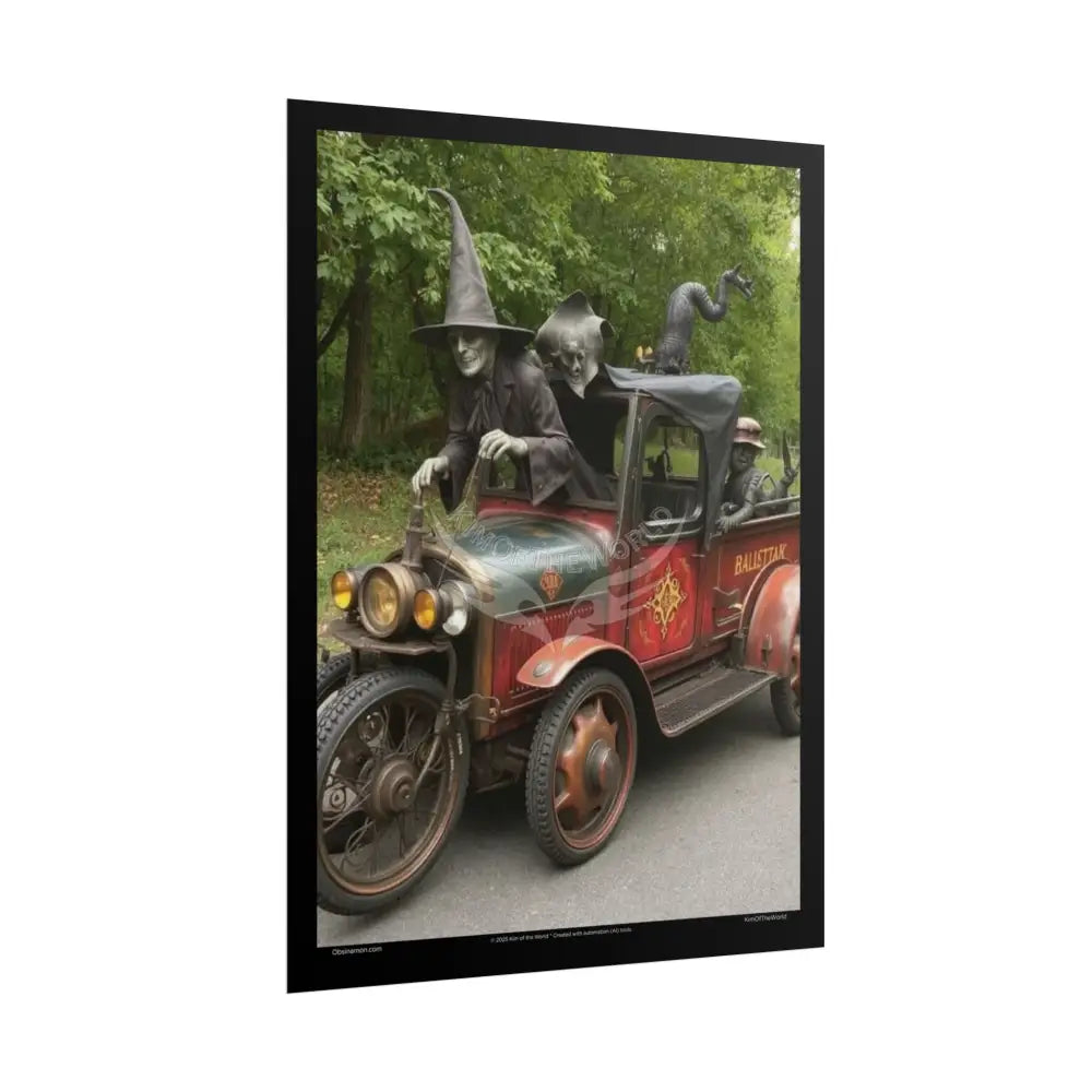 Gothic Wizard Lurching Man Character Giant Towering Skeleton Dudes Comic Motorcade Poster Poster