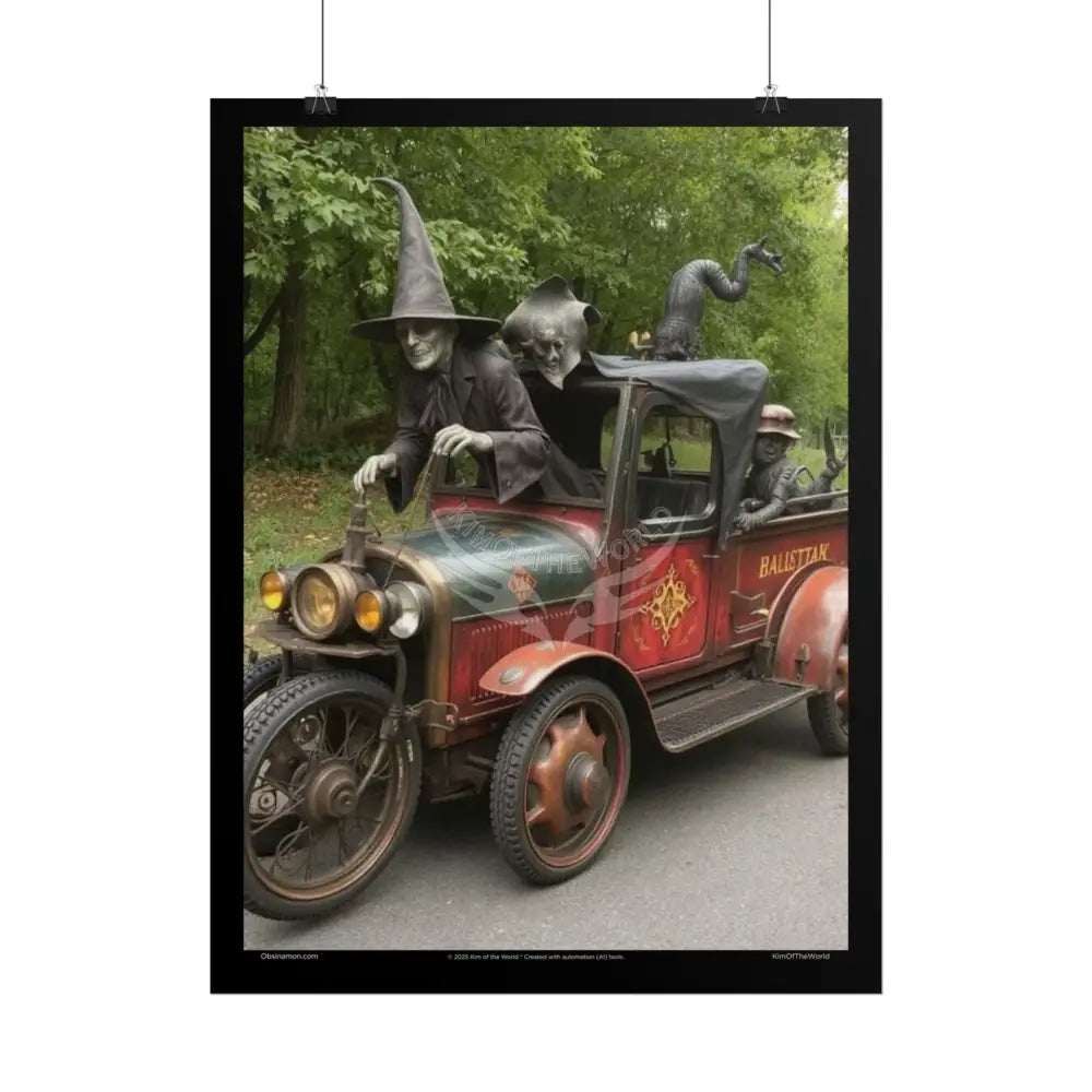 Gothic Wizard Lurching Man Character Giant Towering Skeleton Dudes Comic Motorcade Poster Poster