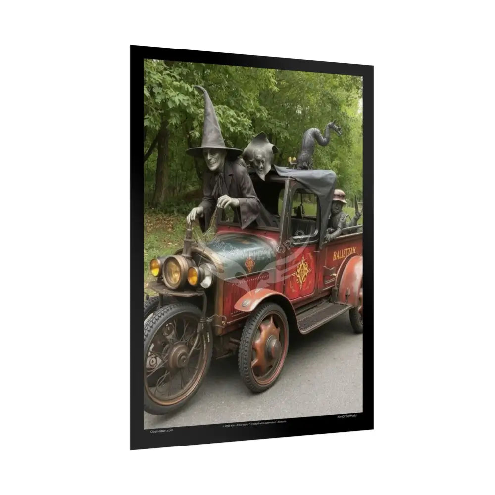 Gothic Wizard Lurching Man Character Giant Towering Skeleton Dudes Comic Motorcade Poster Poster