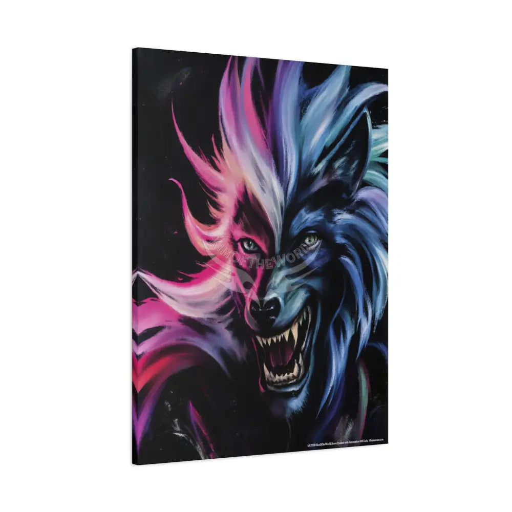 Gothic Wolf Dark Howler Fantasy Canvas Print — Matte Stretched Wall Art Canvas