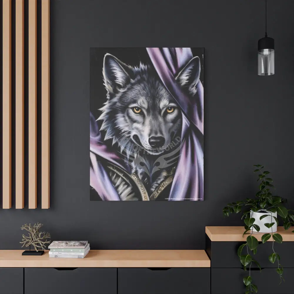 Gothic Wolf Dark Howler Fantasy Canvas Print — Matte Stretched Wall Art Canvas
